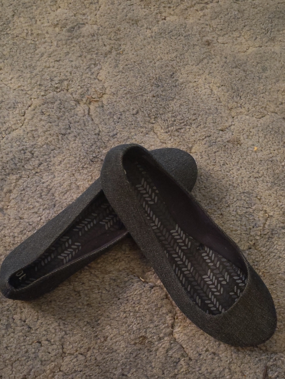 Sparkle Black Ballet Flats Size 10